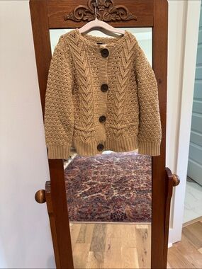 GAP Tan Knit Button-Up Sweater